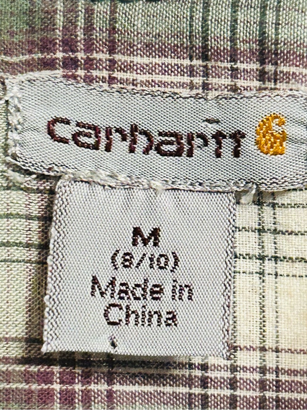 Carhartt Western Gray Plaid Women's Button-Up Shirt with Rodeo Graphic Back Sz M - Picture 8 of 16